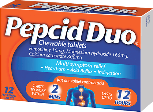 Pepcid Duo 12 tablet pack shot